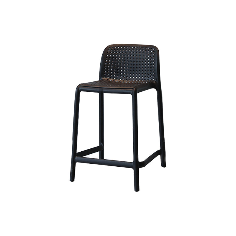 Modern Armless Backrest Counter Stool Plastic Cafe Bar Stool with Plastic Seat Black 1 Piece Short Stool(20"H) Clearhalo 'Bar Furniture' 'Bar Stools' 'bar_stools' 'furn' 'furn_bar_stools' 'furniture_bar_stools' 'Kitchen & Dining Furniture' 'kitchen&dining_furn' 'kitchen' 'kitchen_furn' Furniture' 4371806