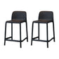 Modern Armless Backrest Counter Stool Plastic Cafe Bar Stool with Plastic Seat Black 2 Piece Set Short Stool(20"H) Clearhalo 'Bar Furniture' 'Bar Stools' 'bar_stools' 'furn' 'furn_bar_stools' 'furniture_bar_stools' 'Kitchen & Dining Furniture' 'kitchen&dining_furn' 'kitchen' 'kitchen_furn' Furniture' 4371807