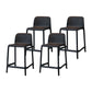 Modern Armless Backrest Counter Stool Plastic Cafe Bar Stool with Plastic Seat Black 4 Piece Set Short Stool(20"H) Clearhalo 'Bar Furniture' 'Bar Stools' 'bar_stools' 'furn' 'furn_bar_stools' 'furniture_bar_stools' 'Kitchen & Dining Furniture' 'kitchen&dining_furn' 'kitchen' 'kitchen_furn' Furniture' 4371808