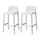 Modern Armless Backrest Counter Stool Plastic Cafe Bar Stool with Plastic Seat White 2 Piece Set Short Stool(22"H) Clearhalo 'Bar Furniture' 'Bar Stools' 'bar_stools' 'furn' 'furn_bar_stools' 'furniture_bar_stools' 'Kitchen & Dining Furniture' 'kitchen&dining_furn' 'kitchen' 'kitchen_furn' Furniture' 4371810