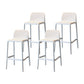 Modern Armless Backrest Counter Stool Plastic Cafe Bar Stool with Plastic Seat White 4 Piece Set Short Stool(22"H) Clearhalo 'Bar Furniture' 'Bar Stools' 'bar_stools' 'furn' 'furn_bar_stools' 'furniture_bar_stools' 'Kitchen & Dining Furniture' 'kitchen&dining_furn' 'kitchen' 'kitchen_furn' Furniture' 4371811