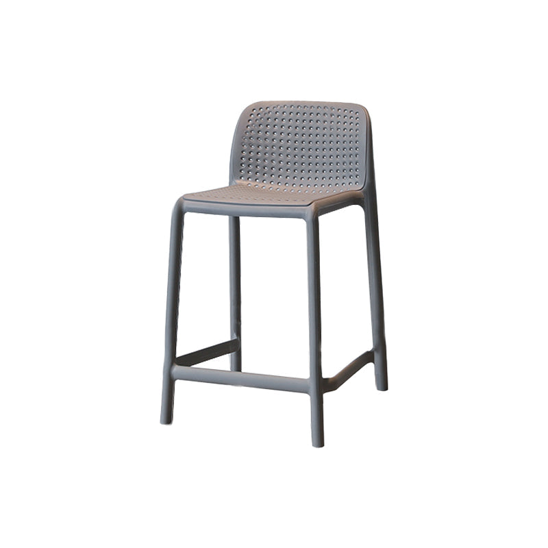 Modern Armless Backrest Counter Stool Plastic Cafe Bar Stool with Plastic Seat Dark Gray 1 Piece Short Stool(20"H) Clearhalo 'Bar Furniture' 'Bar Stools' 'bar_stools' 'furn' 'furn_bar_stools' 'furniture_bar_stools' 'Kitchen & Dining Furniture' 'kitchen&dining_furn' 'kitchen' 'kitchen_furn' Furniture' 4371815