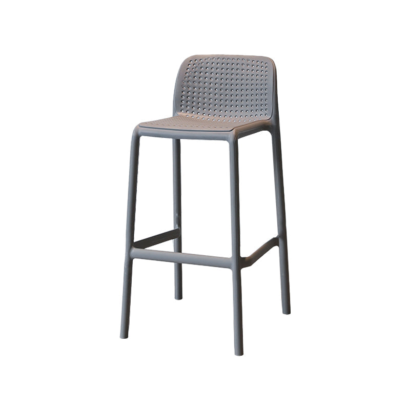 Modern Armless Backrest Counter Stool Plastic Cafe Bar Stool with Plastic Seat Dark Gray 1 Piece Counter Stool(26"H) Clearhalo 'Bar Furniture' 'Bar Stools' 'bar_stools' 'furn' 'furn_bar_stools' 'furniture_bar_stools' 'Kitchen & Dining Furniture' 'kitchen&dining_furn' 'kitchen' 'kitchen_furn' Furniture' 4371821
