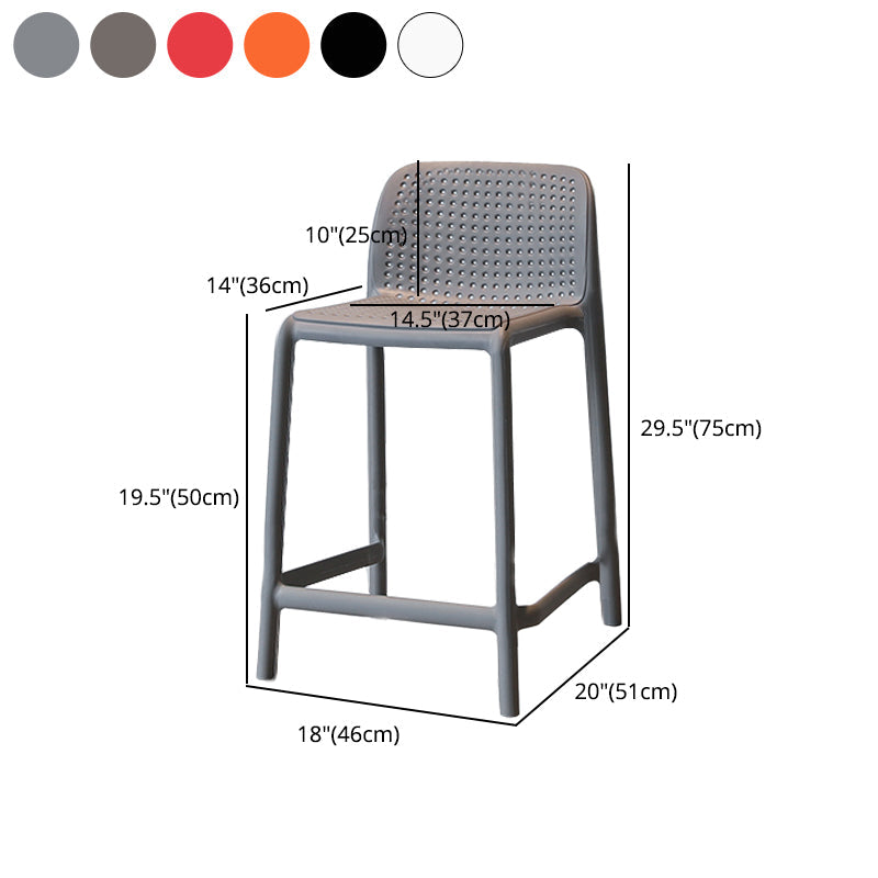 Modern Armless Backrest Counter Stool Plastic Cafe Bar Stool with Plastic Seat Clearhalo 'Bar Furniture' 'Bar Stools' 'bar_stools' 'furn' 'furn_bar_stools' 'furniture_bar_stools' 'Kitchen & Dining Furniture' 'kitchen&dining_furn' 'kitchen' 'kitchen_furn' Furniture' 4371832