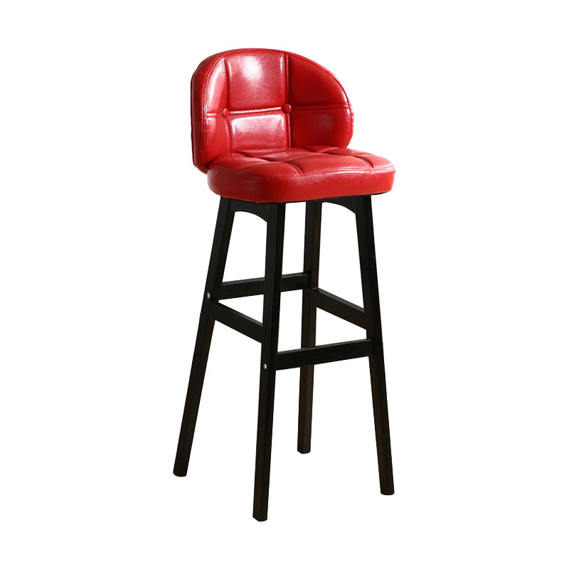 Modern Armless Backrest Counter Stool Wood Cashier Bar Stool with Cushion and Pedal Clearhalo 'Bar Furniture' 'Bar Stools' 'bar_stools' 'furn' 'furn_bar_stools' 'furniture_bar_stools' 'Kitchen & Dining Furniture' 'kitchen&dining_furn' 'kitchen' 'kitchen_furn' Furniture' 4371845