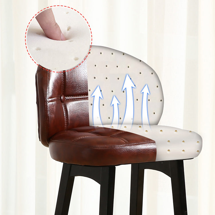 Modern Armless Backrest Counter Stool Wood Cashier Bar Stool with Cushion and Pedal Clearhalo 'Bar Furniture' 'Bar Stools' 'bar_stools' 'furn' 'furn_bar_stools' 'furniture_bar_stools' 'Kitchen & Dining Furniture' 'kitchen&dining_furn' 'kitchen' 'kitchen_furn' Furniture' 4371846