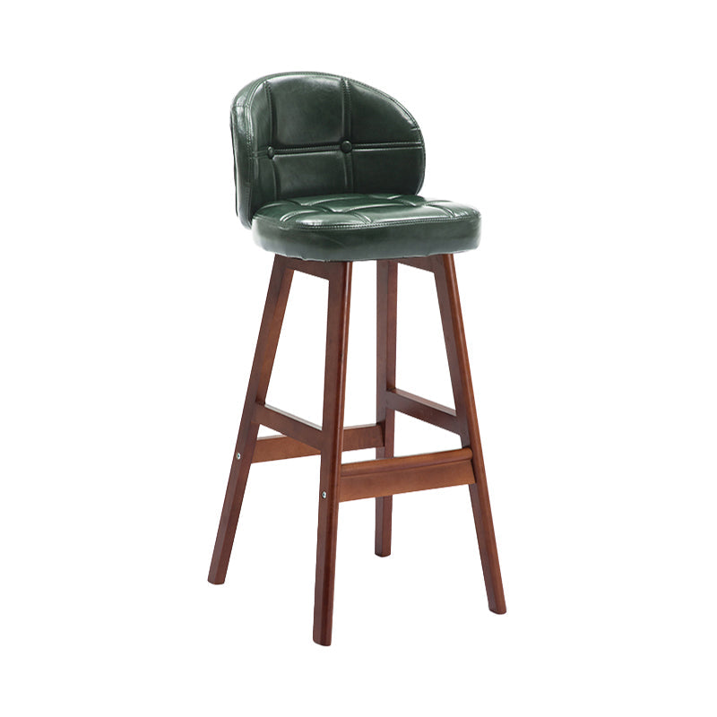 Modern Armless Backrest Counter Stool Wood Cashier Bar Stool with Cushion and Pedal Blackish Green Brown 1 Piece Clearhalo 'Bar Furniture' 'Bar Stools' 'bar_stools' 'furn' 'furn_bar_stools' 'furniture_bar_stools' 'Kitchen & Dining Furniture' 'kitchen&dining_furn' 'kitchen' 'kitchen_furn' Furniture' 4371848