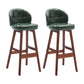 Modern Armless Backrest Counter Stool Wood Cashier Bar Stool with Cushion and Pedal Blackish Green Brown 2 Piece Set Clearhalo 'Bar Furniture' 'Bar Stools' 'bar_stools' 'furn' 'furn_bar_stools' 'furniture_bar_stools' 'Kitchen & Dining Furniture' 'kitchen&dining_furn' 'kitchen' 'kitchen_furn' Furniture' 4371850