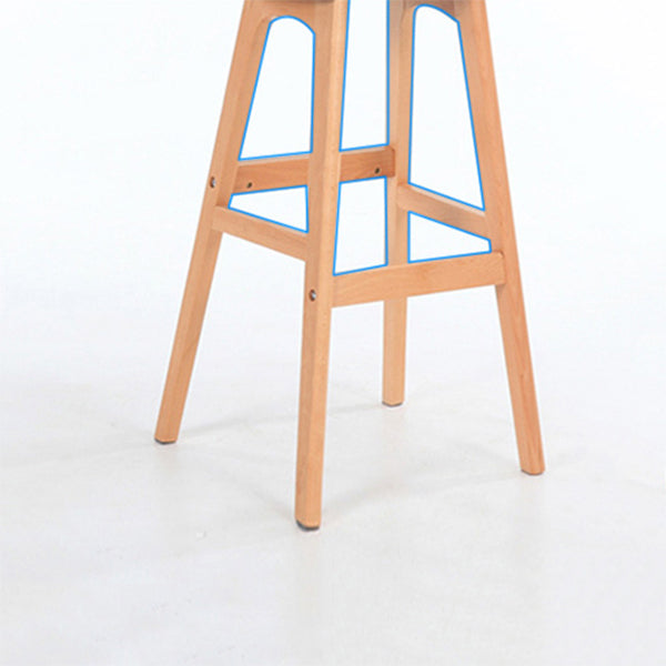 Modern Armless Backrest Counter Stool Wood Cashier Bar Stool with Cushion and Pedal Clearhalo 'Bar Furniture' 'Bar Stools' 'bar_stools' 'furn' 'furn_bar_stools' 'furniture_bar_stools' 'Kitchen & Dining Furniture' 'kitchen&dining_furn' 'kitchen' 'kitchen_furn' Furniture' 4371852