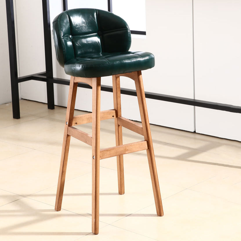 Modern Armless Backrest Counter Stool Wood Cashier Bar Stool with Cushion and Pedal Clearhalo 'Bar Furniture' 'Bar Stools' 'bar_stools' 'furn' 'furn_bar_stools' 'furniture_bar_stools' 'Kitchen & Dining Furniture' 'kitchen&dining_furn' 'kitchen' 'kitchen_furn' Furniture' 4371855