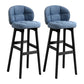 Modern Armless Backrest Counter Stool Wood Cashier Bar Stool with Cushion and Pedal Blue Black 2 Piece Set Clearhalo 'Bar Furniture' 'Bar Stools' 'bar_stools' 'furn' 'furn_bar_stools' 'furniture_bar_stools' 'Kitchen & Dining Furniture' 'kitchen&dining_furn' 'kitchen' 'kitchen_furn' Furniture' 4371856