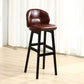 Modern Armless Backrest Counter Stool Wood Cashier Bar Stool with Cushion and Pedal Dark Brown Black 1 Piece Clearhalo 'Bar Furniture' 'Bar Stools' 'bar_stools' 'furn' 'furn_bar_stools' 'furniture_bar_stools' 'Kitchen & Dining Furniture' 'kitchen&dining_furn' 'kitchen' 'kitchen_furn' Furniture' 4371859