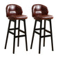 Modern Armless Backrest Counter Stool Wood Cashier Bar Stool with Cushion and Pedal Dark Brown Black 2 Piece Set Clearhalo 'Bar Furniture' 'Bar Stools' 'bar_stools' 'furn' 'furn_bar_stools' 'furniture_bar_stools' 'Kitchen & Dining Furniture' 'kitchen&dining_furn' 'kitchen' 'kitchen_furn' Furniture' 4371860