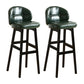 Modern Armless Backrest Counter Stool Wood Cashier Bar Stool with Cushion and Pedal Blackish Green Black 2 Piece Set Clearhalo 'Bar Furniture' 'Bar Stools' 'bar_stools' 'furn' 'furn_bar_stools' 'furniture_bar_stools' 'Kitchen & Dining Furniture' 'kitchen&dining_furn' 'kitchen' 'kitchen_furn' Furniture' 4371863