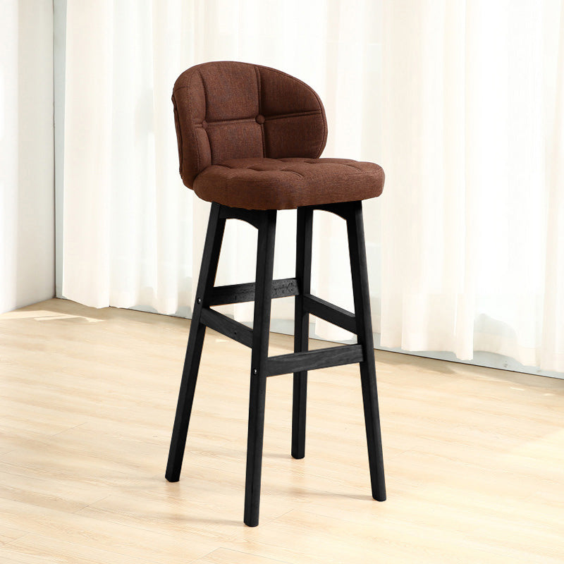 Modern Armless Backrest Counter Stool Wood Cashier Bar Stool with Cushion and Pedal Coffee Black 1 Piece Clearhalo 'Bar Furniture' 'Bar Stools' 'bar_stools' 'furn' 'furn_bar_stools' 'furniture_bar_stools' 'Kitchen & Dining Furniture' 'kitchen&dining_furn' 'kitchen' 'kitchen_furn' Furniture' 4371865