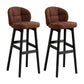 Modern Armless Backrest Counter Stool Wood Cashier Bar Stool with Cushion and Pedal Coffee Black 2 Piece Set Clearhalo 'Bar Furniture' 'Bar Stools' 'bar_stools' 'furn' 'furn_bar_stools' 'furniture_bar_stools' 'Kitchen & Dining Furniture' 'kitchen&dining_furn' 'kitchen' 'kitchen_furn' Furniture' 4371866