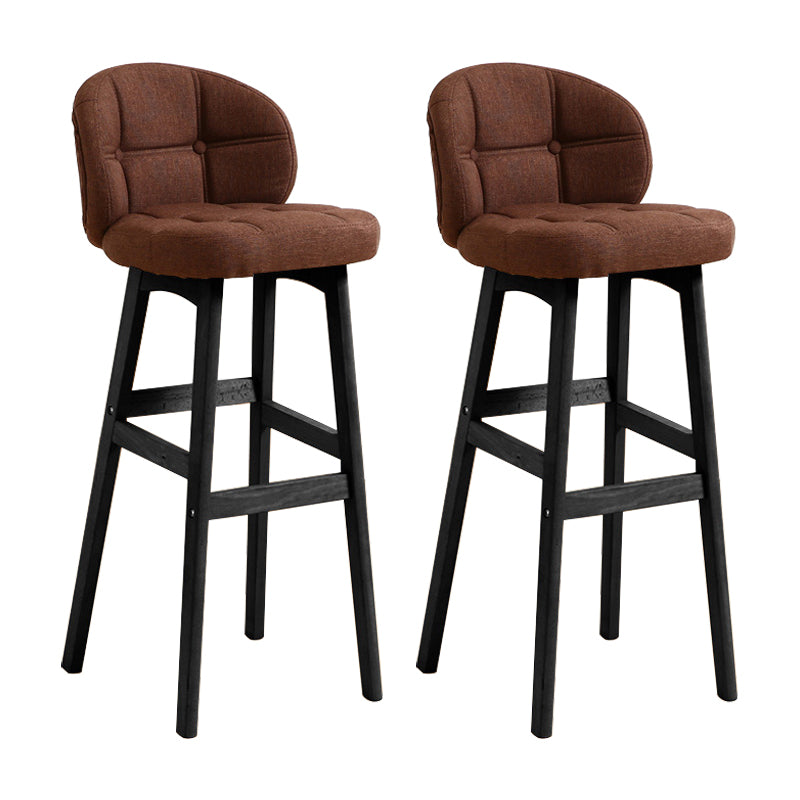 Modern Armless Backrest Counter Stool Wood Cashier Bar Stool with Cushion and Pedal Coffee Black 2 Piece Set Clearhalo 'Bar Furniture' 'Bar Stools' 'bar_stools' 'furn' 'furn_bar_stools' 'furniture_bar_stools' 'Kitchen & Dining Furniture' 'kitchen&dining_furn' 'kitchen' 'kitchen_furn' Furniture' 4371866