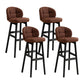 Modern Armless Backrest Counter Stool Wood Cashier Bar Stool with Cushion and Pedal Coffee Black 4 Piece Set Clearhalo 'Bar Furniture' 'Bar Stools' 'bar_stools' 'furn' 'furn_bar_stools' 'furniture_bar_stools' 'Kitchen & Dining Furniture' 'kitchen&dining_furn' 'kitchen' 'kitchen_furn' Furniture' 4371867