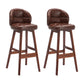 Modern Armless Backrest Counter Stool Wood Cashier Bar Stool with Cushion and Pedal Dark Brown Brown 2 Piece Set Clearhalo 'Bar Furniture' 'Bar Stools' 'bar_stools' 'furn' 'furn_bar_stools' 'furniture_bar_stools' 'Kitchen & Dining Furniture' 'kitchen&dining_furn' 'kitchen' 'kitchen_furn' Furniture' 4371869