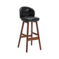 Modern Armless Backrest Counter Stool Wood Cashier Bar Stool with Cushion and Pedal Black Brown 1 Piece Clearhalo 'Bar Furniture' 'Bar Stools' 'bar_stools' 'furn' 'furn_bar_stools' 'furniture_bar_stools' 'Kitchen & Dining Furniture' 'kitchen&dining_furn' 'kitchen' 'kitchen_furn' Furniture' 4371871