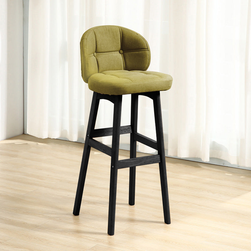 Modern Armless Backrest Counter Stool Wood Cashier Bar Stool with Cushion and Pedal Army Green Black 1 Piece Clearhalo 'Bar Furniture' 'Bar Stools' 'bar_stools' 'furn' 'furn_bar_stools' 'furniture_bar_stools' 'Kitchen & Dining Furniture' 'kitchen&dining_furn' 'kitchen' 'kitchen_furn' Furniture' 4371877