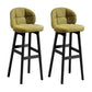 Modern Armless Backrest Counter Stool Wood Cashier Bar Stool with Cushion and Pedal Army Green Black 2 Piece Set Clearhalo 'Bar Furniture' 'Bar Stools' 'bar_stools' 'furn' 'furn_bar_stools' 'furniture_bar_stools' 'Kitchen & Dining Furniture' 'kitchen&dining_furn' 'kitchen' 'kitchen_furn' Furniture' 4371878