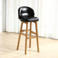 Modern Armless Backrest Counter Stool Wood Cashier Bar Stool with Cushion and Pedal Black Natural 1 Piece Clearhalo 'Bar Furniture' 'Bar Stools' 'bar_stools' 'furn' 'furn_bar_stools' 'furniture_bar_stools' 'Kitchen & Dining Furniture' 'kitchen&dining_furn' 'kitchen' 'kitchen_furn' Furniture' 4371880