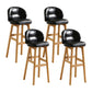 Modern Armless Backrest Counter Stool Wood Cashier Bar Stool with Cushion and Pedal Black Natural 4 Piece Set Clearhalo 'Bar Furniture' 'Bar Stools' 'bar_stools' 'furn' 'furn_bar_stools' 'furniture_bar_stools' 'Kitchen & Dining Furniture' 'kitchen&dining_furn' 'kitchen' 'kitchen_furn' Furniture' 4371882