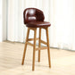 Modern Armless Backrest Counter Stool Wood Cashier Bar Stool with Cushion and Pedal Dark Brown Natural 1 Piece Clearhalo 'Bar Furniture' 'Bar Stools' 'bar_stools' 'furn' 'furn_bar_stools' 'furniture_bar_stools' 'Kitchen & Dining Furniture' 'kitchen&dining_furn' 'kitchen' 'kitchen_furn' Furniture' 4371883