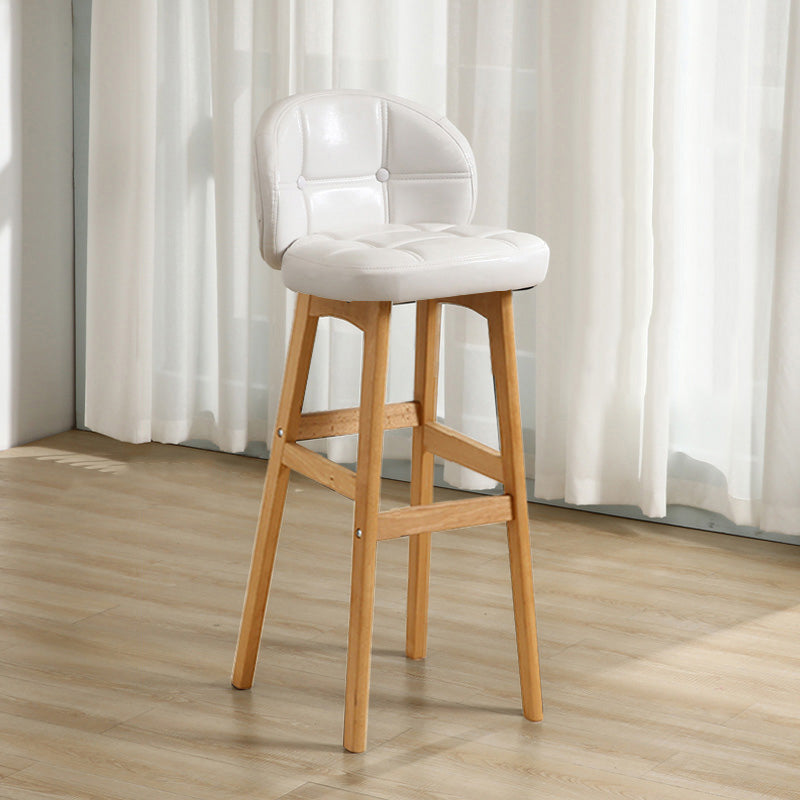 Modern Armless Backrest Counter Stool Wood Cashier Bar Stool with Cushion and Pedal White Natural 1 Piece Clearhalo 'Bar Furniture' 'Bar Stools' 'bar_stools' 'furn' 'furn_bar_stools' 'furniture_bar_stools' 'Kitchen & Dining Furniture' 'kitchen&dining_furn' 'kitchen' 'kitchen_furn' Furniture' 4371886