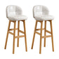 Modern Armless Backrest Counter Stool Wood Cashier Bar Stool with Cushion and Pedal White Natural 2 Piece Set Clearhalo 'Bar Furniture' 'Bar Stools' 'bar_stools' 'furn' 'furn_bar_stools' 'furniture_bar_stools' 'Kitchen & Dining Furniture' 'kitchen&dining_furn' 'kitchen' 'kitchen_furn' Furniture' 4371887