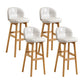 Modern Armless Backrest Counter Stool Wood Cashier Bar Stool with Cushion and Pedal White Natural 4 Piece Set Clearhalo 'Bar Furniture' 'Bar Stools' 'bar_stools' 'furn' 'furn_bar_stools' 'furniture_bar_stools' 'Kitchen & Dining Furniture' 'kitchen&dining_furn' 'kitchen' 'kitchen_furn' Furniture' 4371888