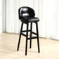 Modern Armless Backrest Counter Stool Wood Cashier Bar Stool with Cushion and Pedal Black Black 1 Piece Clearhalo 'Bar Furniture' 'Bar Stools' 'bar_stools' 'furn' 'furn_bar_stools' 'furniture_bar_stools' 'Kitchen & Dining Furniture' 'kitchen&dining_furn' 'kitchen' 'kitchen_furn' Furniture' 4371889