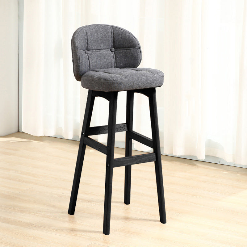 Modern Armless Backrest Counter Stool Wood Cashier Bar Stool with Cushion and Pedal Light Gray Black 1 Piece Clearhalo 'Bar Furniture' 'Bar Stools' 'bar_stools' 'furn' 'furn_bar_stools' 'furniture_bar_stools' 'Kitchen & Dining Furniture' 'kitchen&dining_furn' 'kitchen' 'kitchen_furn' Furniture' 4371892