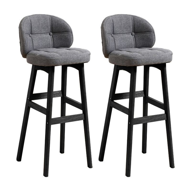Modern Armless Backrest Counter Stool Wood Cashier Bar Stool with Cushion and Pedal Light Gray Black 2 Piece Set Clearhalo 'Bar Furniture' 'Bar Stools' 'bar_stools' 'furn' 'furn_bar_stools' 'furniture_bar_stools' 'Kitchen & Dining Furniture' 'kitchen&dining_furn' 'kitchen' 'kitchen_furn' Furniture' 4371893