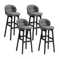 Modern Armless Backrest Counter Stool Wood Cashier Bar Stool with Cushion and Pedal Light Gray Black 4 Piece Set Clearhalo 'Bar Furniture' 'Bar Stools' 'bar_stools' 'furn' 'furn_bar_stools' 'furniture_bar_stools' 'Kitchen & Dining Furniture' 'kitchen&dining_furn' 'kitchen' 'kitchen_furn' Furniture' 4371894