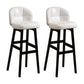 Modern Armless Backrest Counter Stool Wood Cashier Bar Stool with Cushion and Pedal White Black 2 Piece Set Clearhalo 'Bar Furniture' 'Bar Stools' 'bar_stools' 'furn' 'furn_bar_stools' 'furniture_bar_stools' 'Kitchen & Dining Furniture' 'kitchen&dining_furn' 'kitchen' 'kitchen_furn' Furniture' 4371896