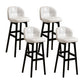 Modern Armless Backrest Counter Stool Wood Cashier Bar Stool with Cushion and Pedal White Black 4 Piece Set Clearhalo 'Bar Furniture' 'Bar Stools' 'bar_stools' 'furn' 'furn_bar_stools' 'furniture_bar_stools' 'Kitchen & Dining Furniture' 'kitchen&dining_furn' 'kitchen' 'kitchen_furn' Furniture' 4371897