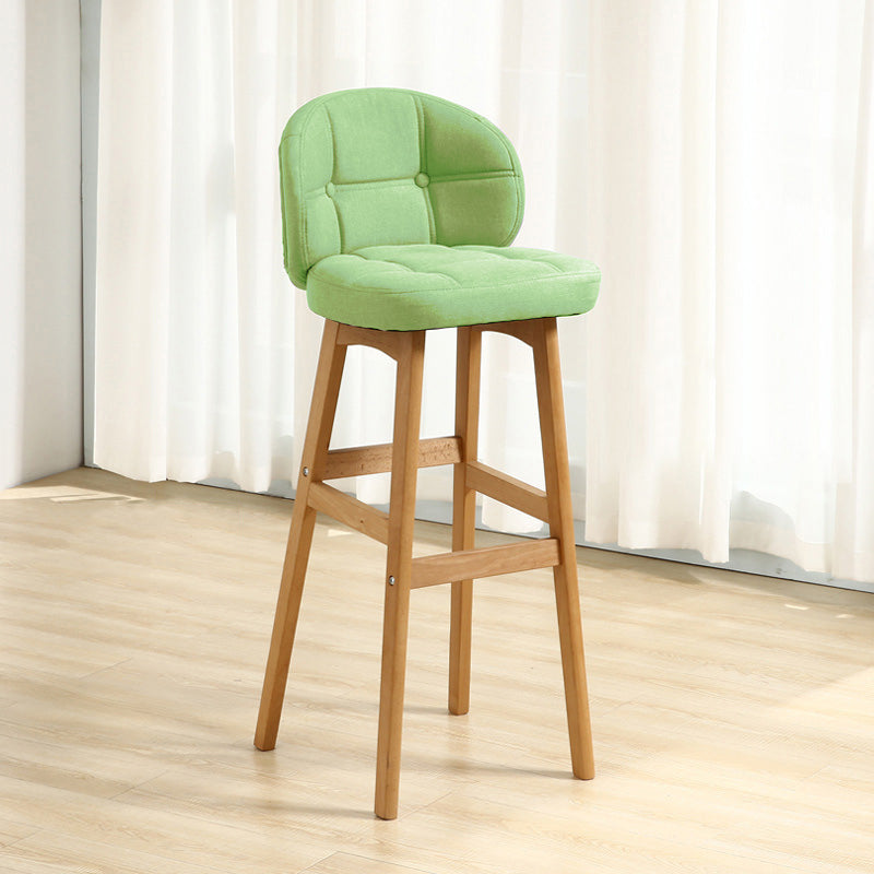 Modern Armless Backrest Counter Stool Wood Cashier Bar Stool with Cushion and Pedal Natural 1 Piece Clearhalo 'Bar Furniture' 'Bar Stools' 'bar_stools' 'furn' 'furn_bar_stools' 'furniture_bar_stools' 'Kitchen & Dining Furniture' 'kitchen&dining_furn' 'kitchen' 'kitchen_furn' Furniture' 4371898