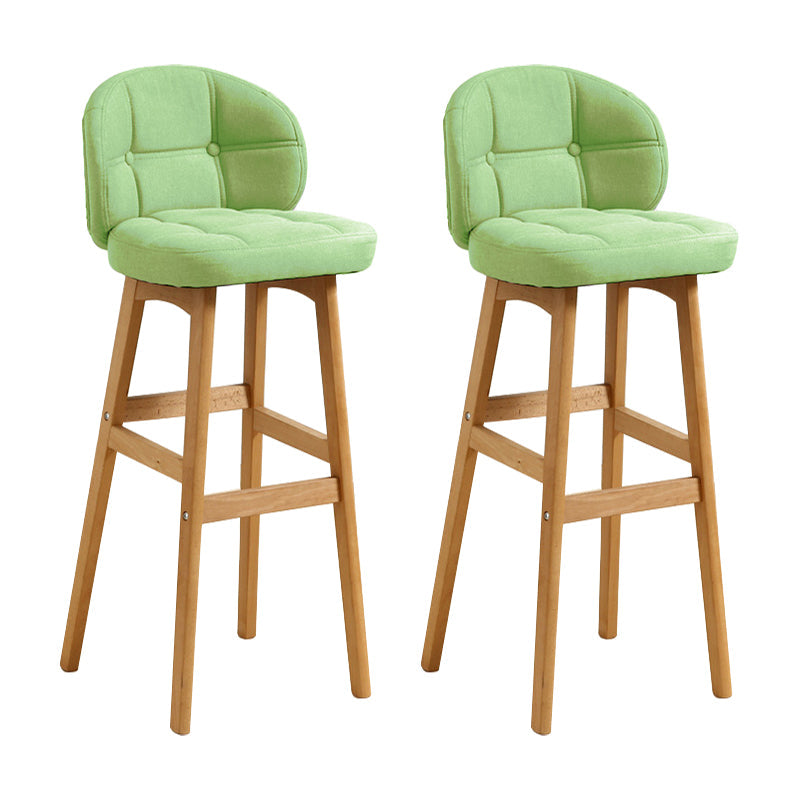 Modern Armless Backrest Counter Stool Wood Cashier Bar Stool with Cushion and Pedal Natural 2 Piece Set Clearhalo 'Bar Furniture' 'Bar Stools' 'bar_stools' 'furn' 'furn_bar_stools' 'furniture_bar_stools' 'Kitchen & Dining Furniture' 'kitchen&dining_furn' 'kitchen' 'kitchen_furn' Furniture' 4371899