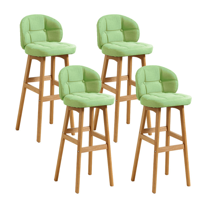Modern Armless Backrest Counter Stool Wood Cashier Bar Stool with Cushion and Pedal Natural 4 Piece Set Clearhalo 'Bar Furniture' 'Bar Stools' 'bar_stools' 'furn' 'furn_bar_stools' 'furniture_bar_stools' 'Kitchen & Dining Furniture' 'kitchen&dining_furn' 'kitchen' 'kitchen_furn' Furniture' 4371900