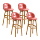 Modern Armless Backrest Counter Stool Wood Cashier Bar Stool with Cushion and Pedal Rose Bloom Natural 4 Piece Set Clearhalo 'Bar Furniture' 'Bar Stools' 'bar_stools' 'furn' 'furn_bar_stools' 'furniture_bar_stools' 'Kitchen & Dining Furniture' 'kitchen&dining_furn' 'kitchen' 'kitchen_furn' Furniture' 4371903