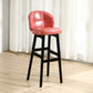 Modern Armless Backrest Counter Stool Wood Cashier Bar Stool with Cushion and Pedal Rose Bloom Black 1 Piece Clearhalo 'Bar Furniture' 'Bar Stools' 'bar_stools' 'furn' 'furn_bar_stools' 'furniture_bar_stools' 'Kitchen & Dining Furniture' 'kitchen&dining_furn' 'kitchen' 'kitchen_furn' Furniture' 4371904