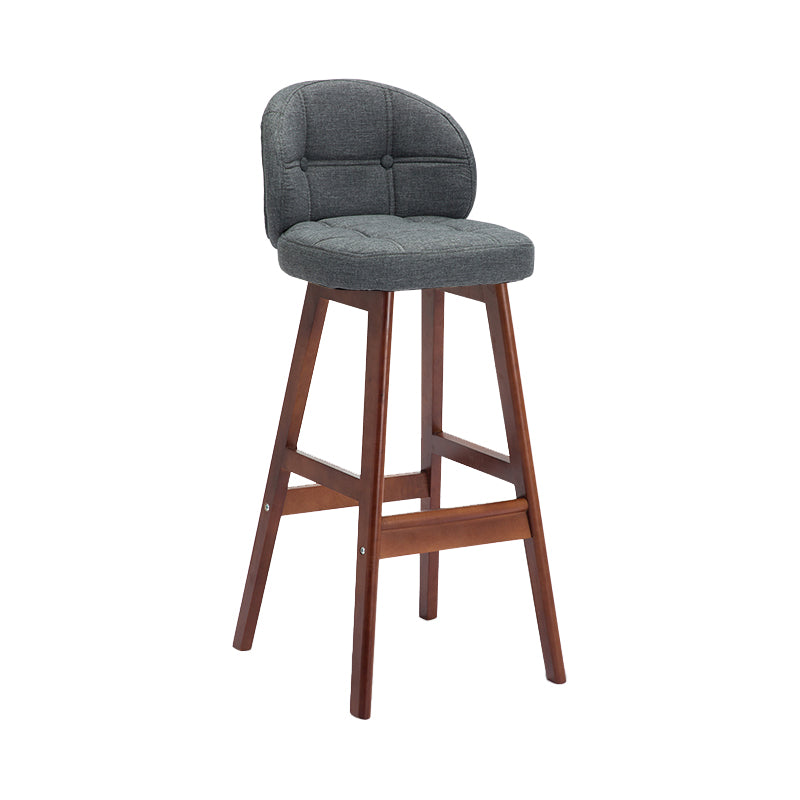 Modern Armless Backrest Counter Stool Wood Cashier Bar Stool with Cushion and Pedal Light Gray Brown 1 Piece Clearhalo 'Bar Furniture' 'Bar Stools' 'bar_stools' 'furn' 'furn_bar_stools' 'furniture_bar_stools' 'Kitchen & Dining Furniture' 'kitchen&dining_furn' 'kitchen' 'kitchen_furn' Furniture' 4371907