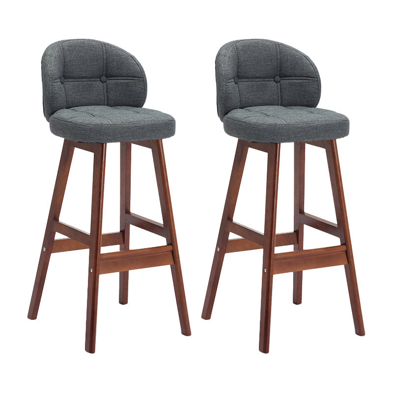 Modern Armless Backrest Counter Stool Wood Cashier Bar Stool with Cushion and Pedal Light Gray Brown 2 Piece Set Clearhalo 'Bar Furniture' 'Bar Stools' 'bar_stools' 'furn' 'furn_bar_stools' 'furniture_bar_stools' 'Kitchen & Dining Furniture' 'kitchen&dining_furn' 'kitchen' 'kitchen_furn' Furniture' 4371908