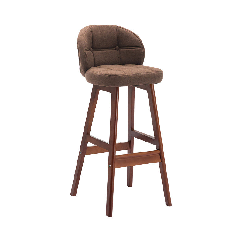 Modern Armless Backrest Counter Stool Wood Cashier Bar Stool with Cushion and Pedal Coffee Brown 1 Piece Clearhalo 'Bar Furniture' 'Bar Stools' 'bar_stools' 'furn' 'furn_bar_stools' 'furniture_bar_stools' 'Kitchen & Dining Furniture' 'kitchen&dining_furn' 'kitchen' 'kitchen_furn' Furniture' 4371910