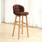 Modern Armless Backrest Counter Stool Wood Cashier Bar Stool with Cushion and Pedal Coffee Natural 1 Piece Clearhalo 'Bar Furniture' 'Bar Stools' 'bar_stools' 'furn' 'furn_bar_stools' 'furniture_bar_stools' 'Kitchen & Dining Furniture' 'kitchen&dining_furn' 'kitchen' 'kitchen_furn' Furniture' 4371913