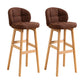 Modern Armless Backrest Counter Stool Wood Cashier Bar Stool with Cushion and Pedal Coffee Natural 2 Piece Set Clearhalo 'Bar Furniture' 'Bar Stools' 'bar_stools' 'furn' 'furn_bar_stools' 'furniture_bar_stools' 'Kitchen & Dining Furniture' 'kitchen&dining_furn' 'kitchen' 'kitchen_furn' Furniture' 4371914