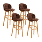 Modern Armless Backrest Counter Stool Wood Cashier Bar Stool with Cushion and Pedal Coffee Natural 4 Piece Set Clearhalo 'Bar Furniture' 'Bar Stools' 'bar_stools' 'furn' 'furn_bar_stools' 'furniture_bar_stools' 'Kitchen & Dining Furniture' 'kitchen&dining_furn' 'kitchen' 'kitchen_furn' Furniture' 4371915