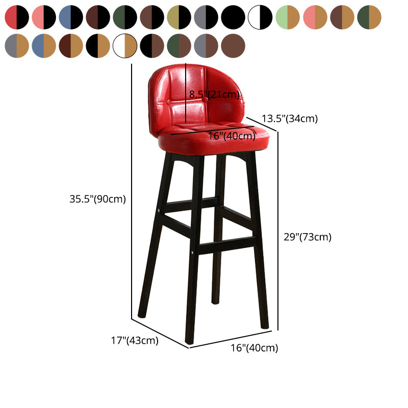 Modern Armless Backrest Counter Stool Wood Cashier Bar Stool with Cushion and Pedal Clearhalo 'Bar Furniture' 'Bar Stools' 'bar_stools' 'furn' 'furn_bar_stools' 'furniture_bar_stools' 'Kitchen & Dining Furniture' 'kitchen&dining_furn' 'kitchen' 'kitchen_furn' Furniture' 4371922